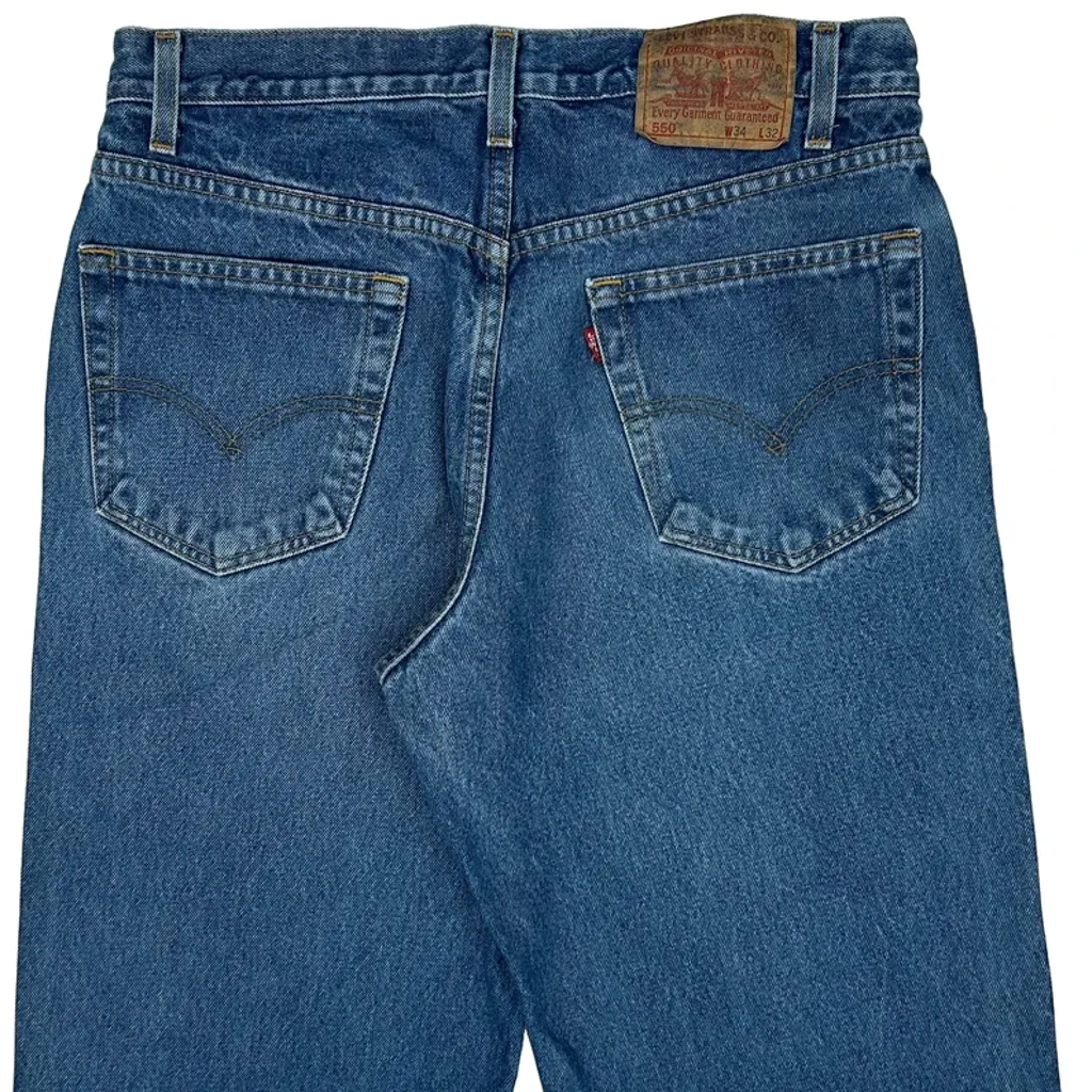 Levis Cut Off Denim Shorts - 33W 11L Blue Cotton - Image 8