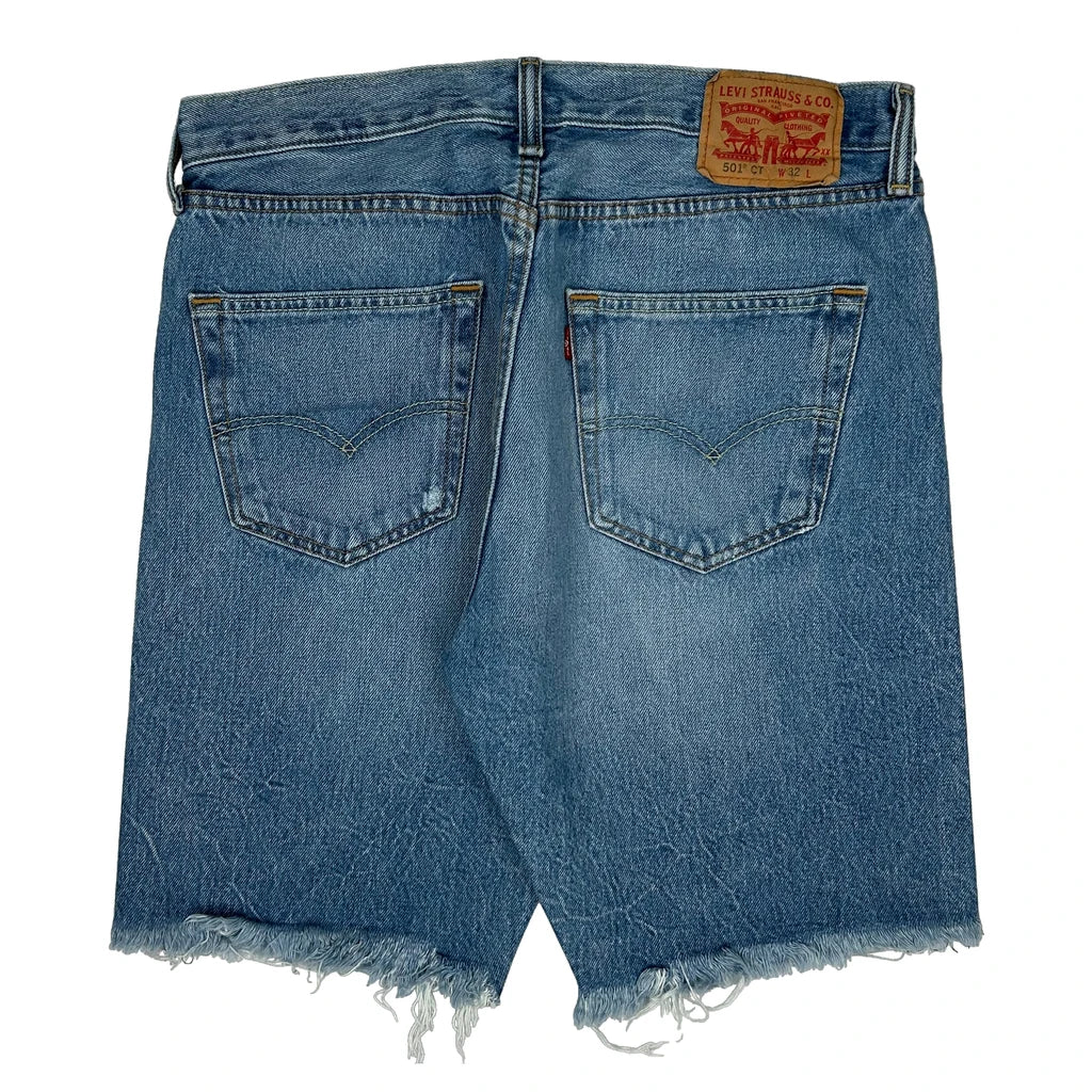 Levis Cut Off Denim Shorts - 33W 10L Blue Denim