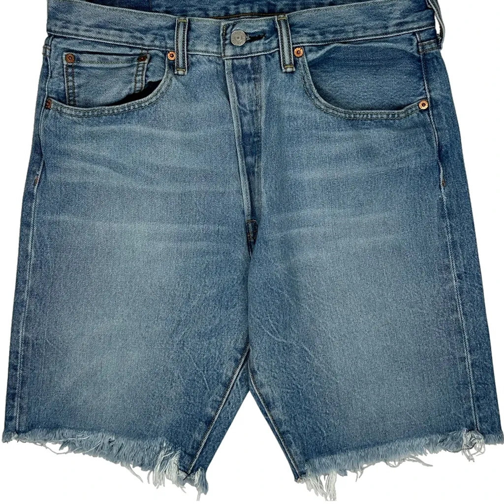 Levis Cut Off Denim Shorts - 33W 10L Blue Denim - Image 10