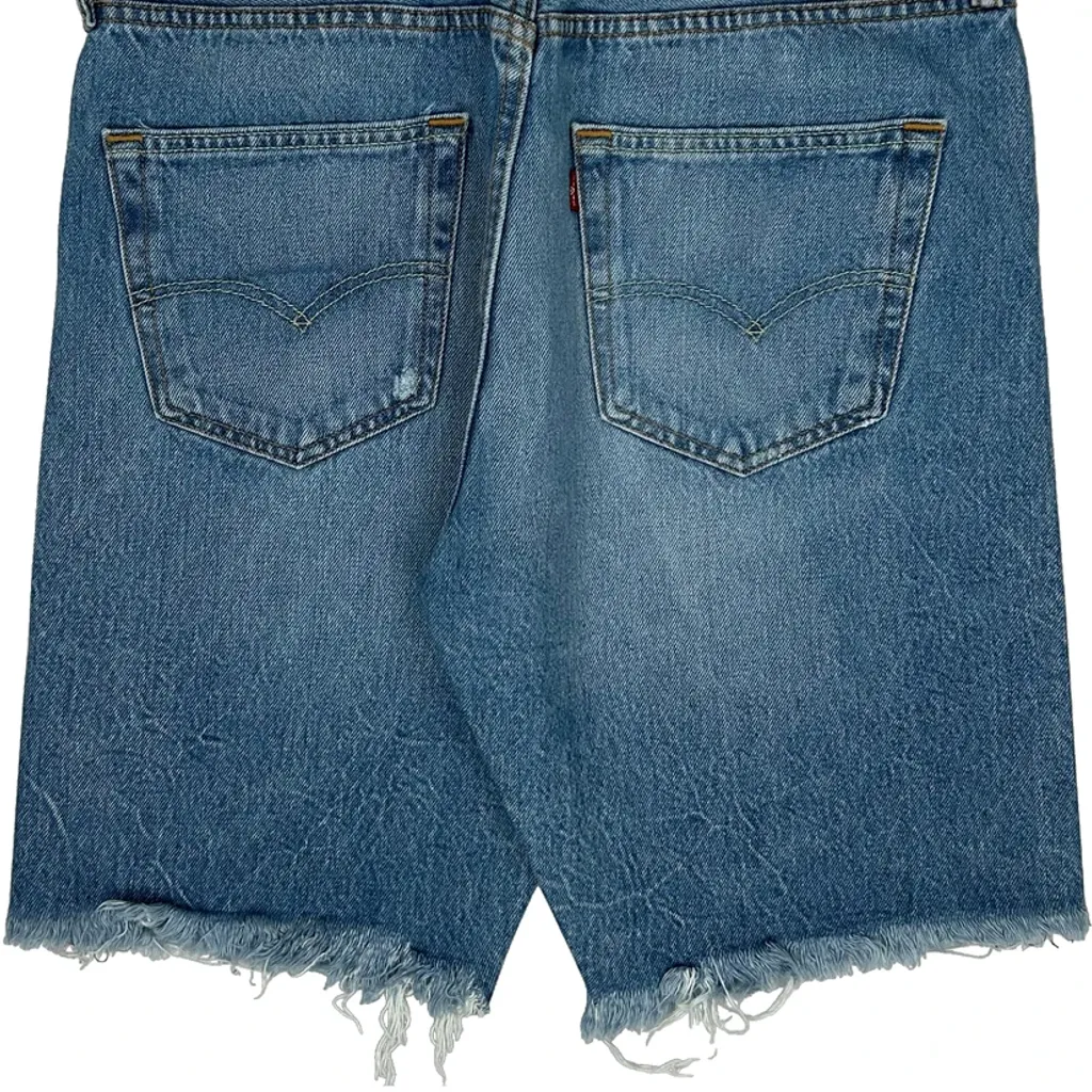 Levis Cut Off Denim Shorts - 33W 10L Blue Denim - Image 7
