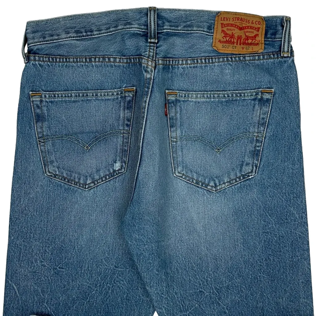 Levis Cut Off Denim Shorts - 33W 10L Blue Denim - Image 8
