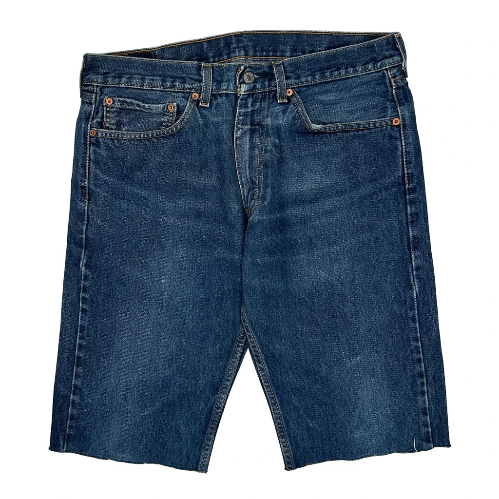 Levis Cut Off Denim Shorts - 34W 11L Blue Denim - Image 2