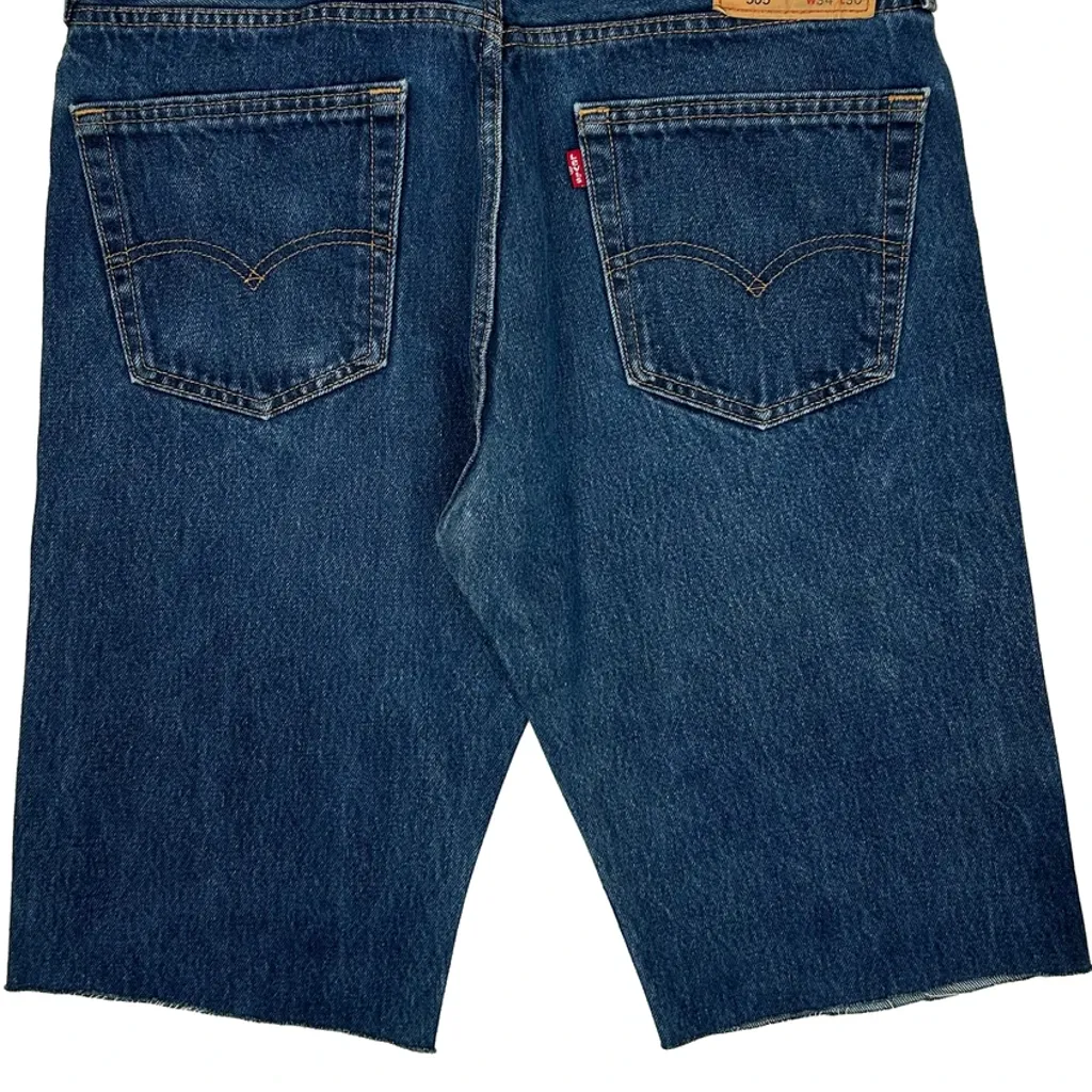 Levis Cut Off Denim Shorts - 34W 11L Blue Denim - Image 6