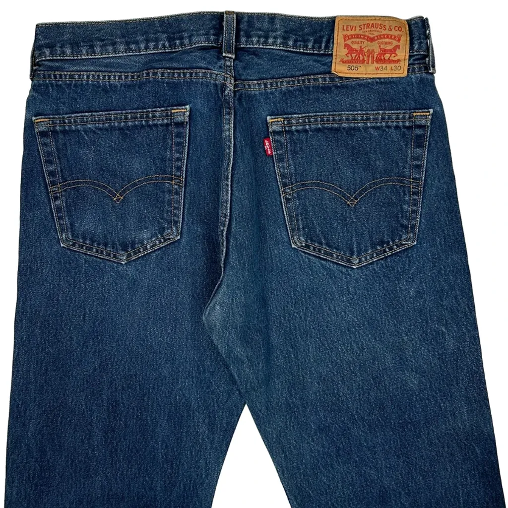 Levis Cut Off Denim Shorts - 34W 11L Blue Denim - Image 7