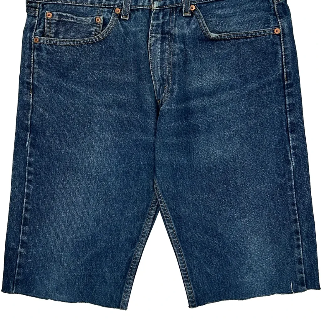 Levis Cut Off Denim Shorts - 34W 11L Blue Denim - Image 8