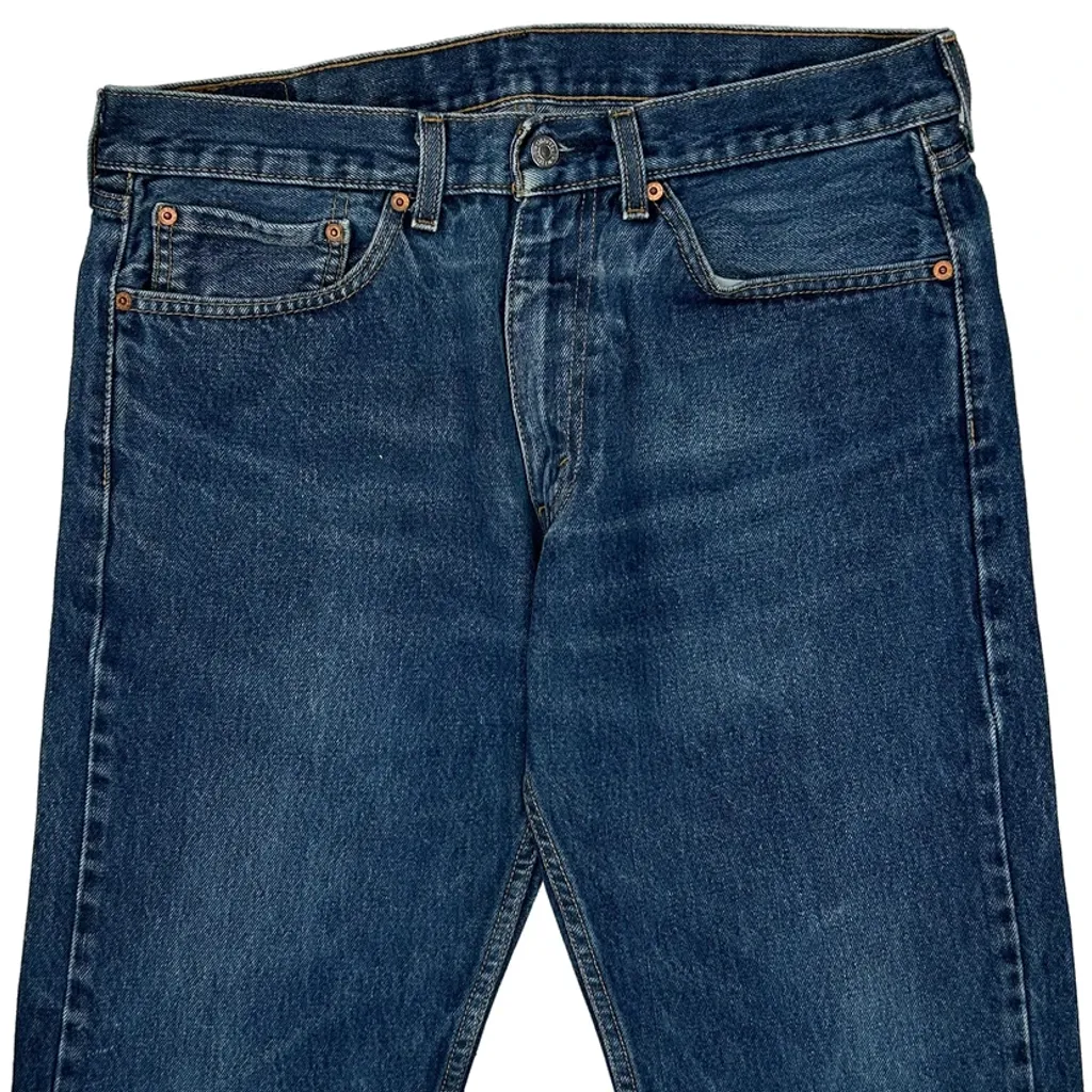 Levis Cut Off Denim Shorts - 34W 11L Blue Denim - Image 9