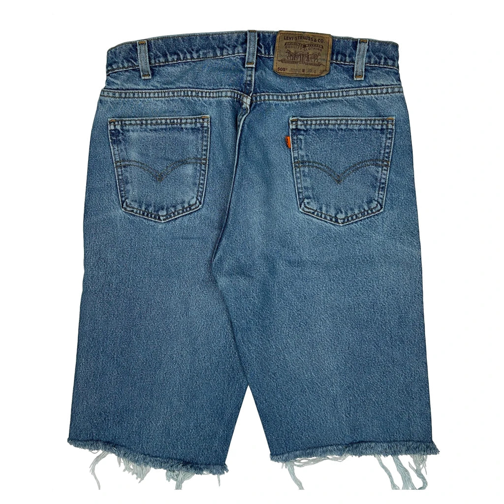 Levis Cut Off Denim Shorts - 34W 12L Blue Denim