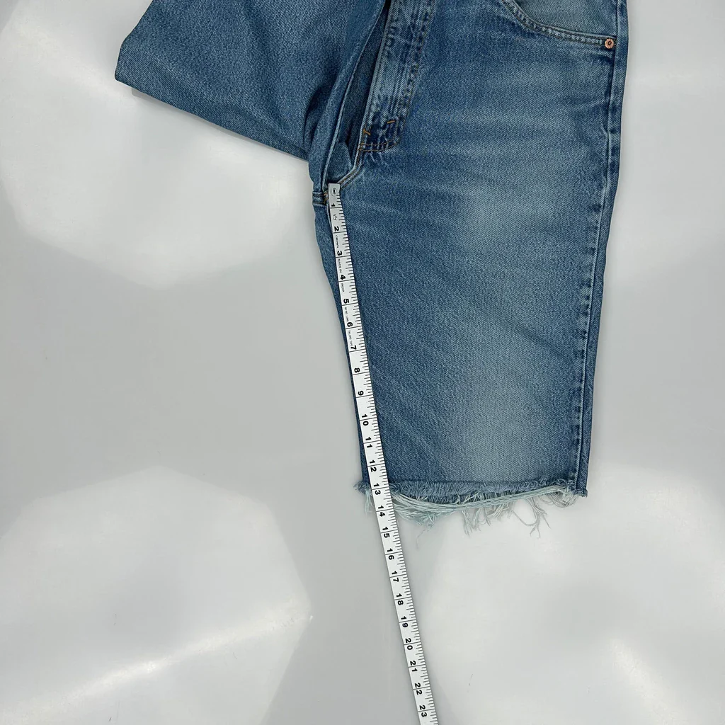 Levis Cut Off Denim Shorts - 34W 12L Blue Denim - Image 5