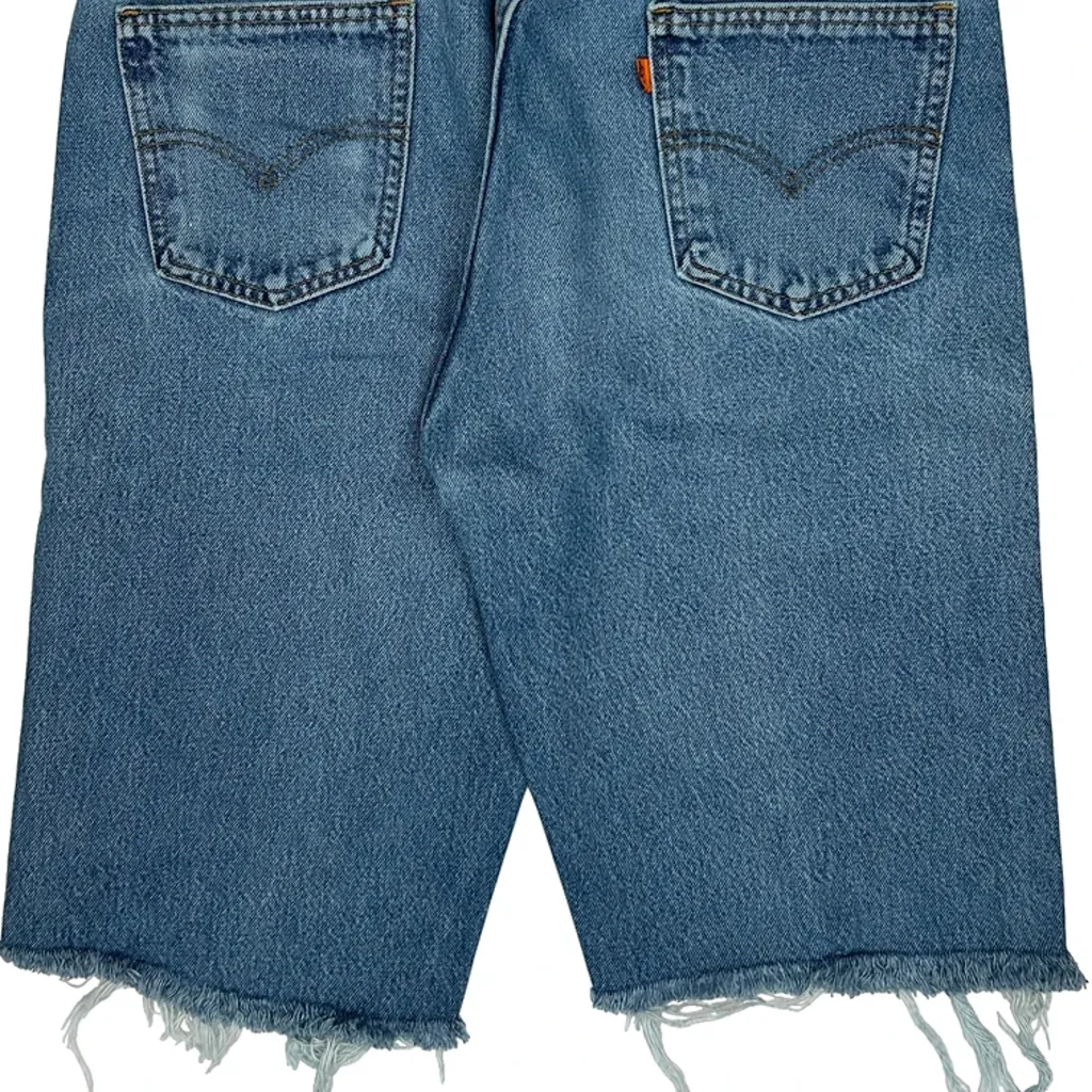 Levis Cut Off Denim Shorts - 34W 12L Blue Denim - Image 6