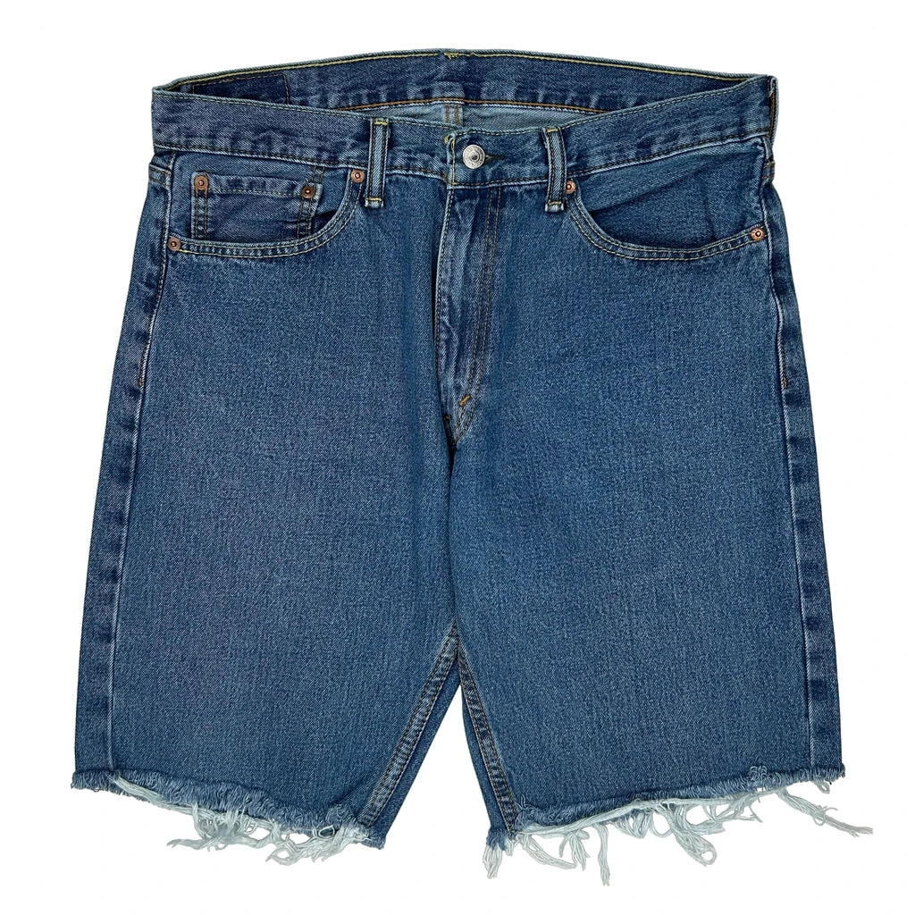 Levis Cut Off Denim Shorts - 34W 11L Blue Denim - Image 2