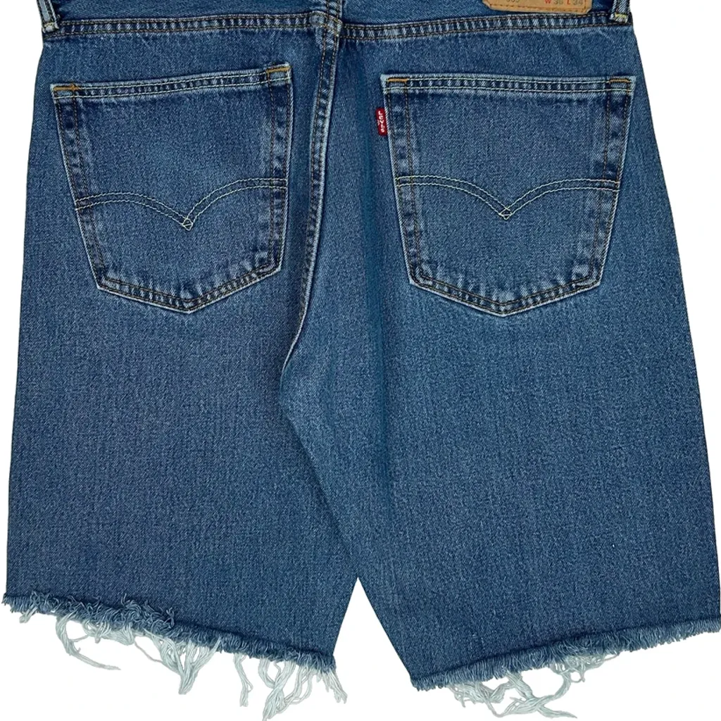 Levis Cut Off Denim Shorts - 34W 11L Blue Denim - Image 7