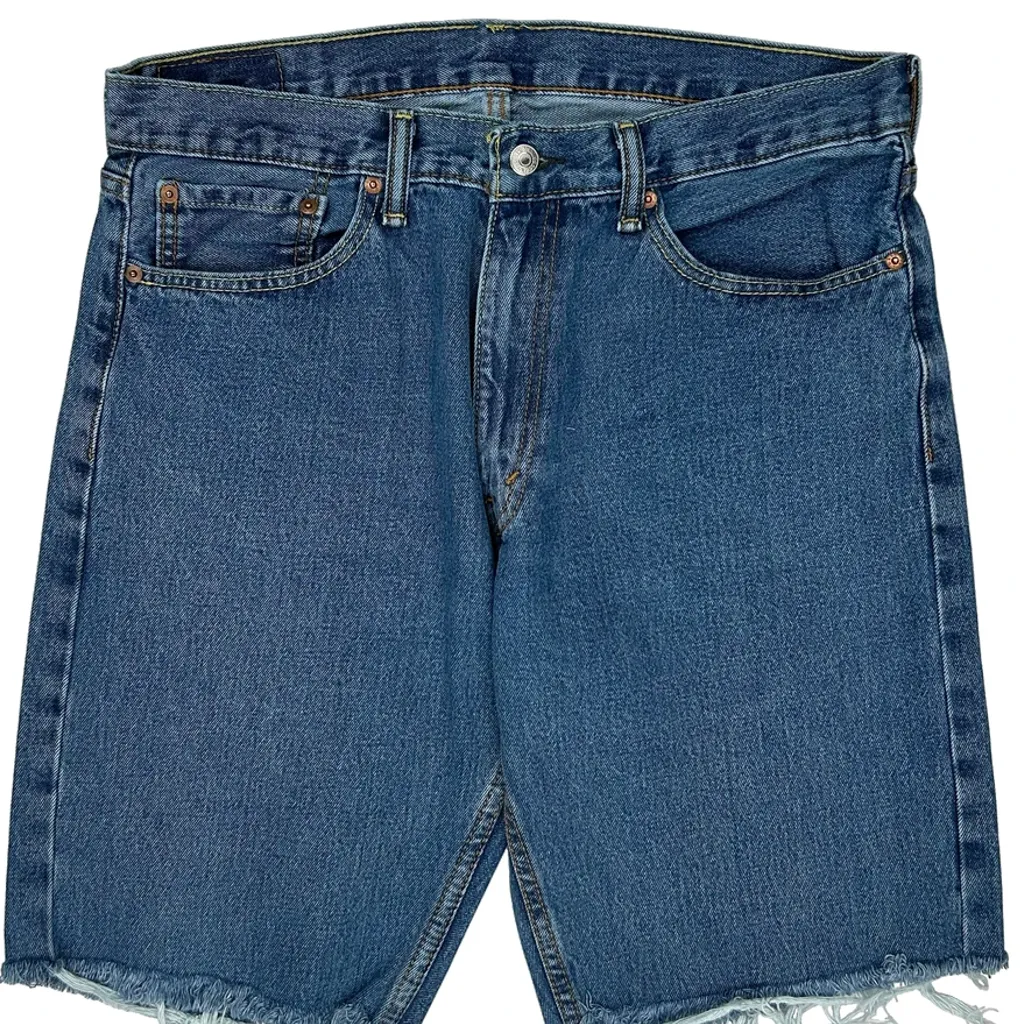 Levis Cut Off Denim Shorts - 34W 11L Blue Denim - Image 8