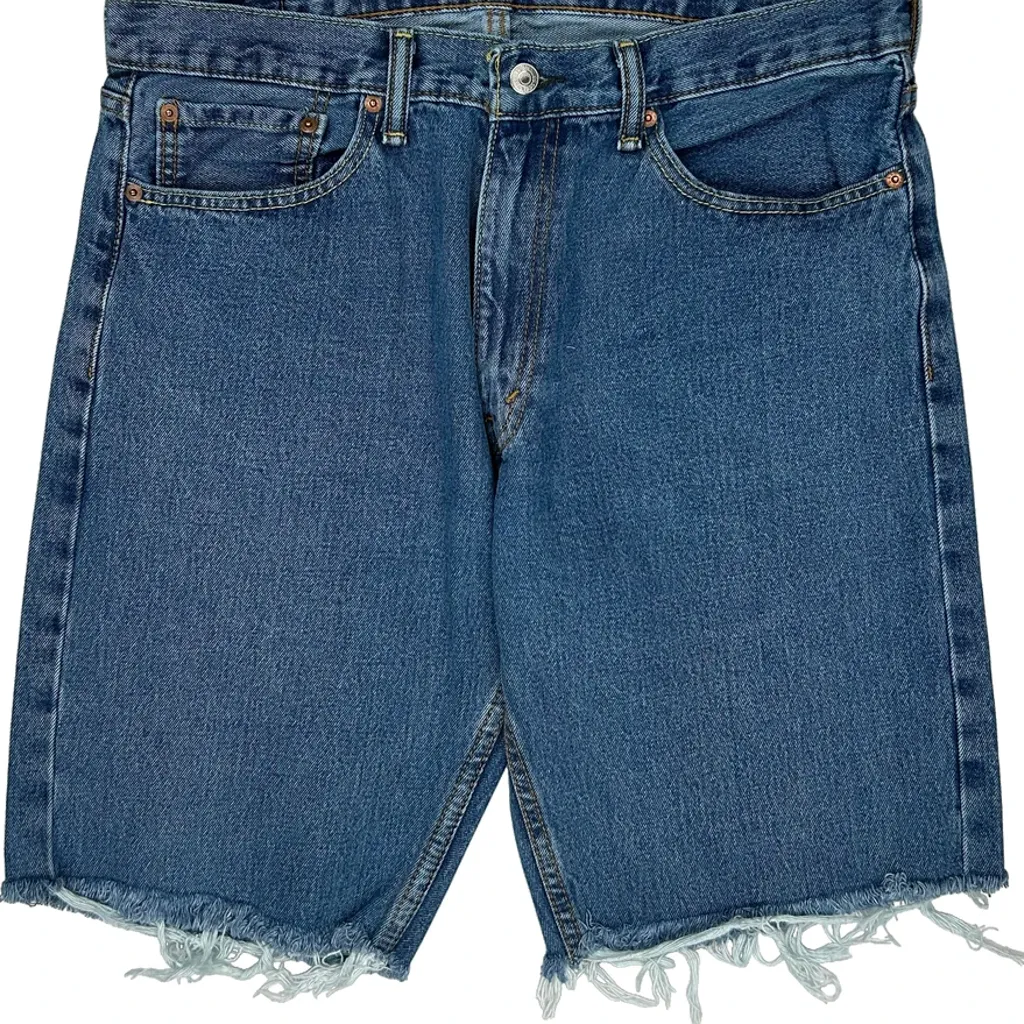 Levis Cut Off Denim Shorts - 34W 11L Blue Denim - Image 9