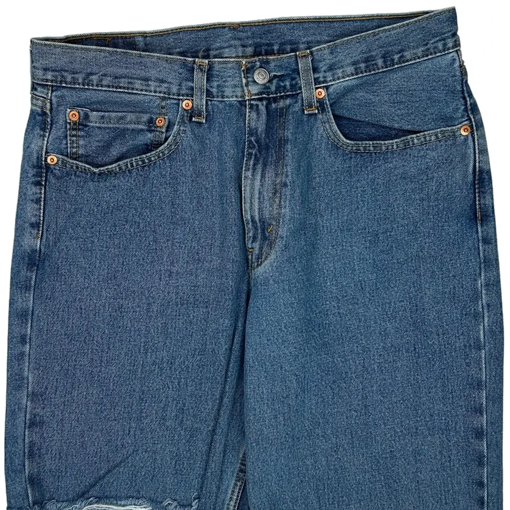 Levis Cut Off Denim Shorts - 34W 11L Blue Denim - Image 10