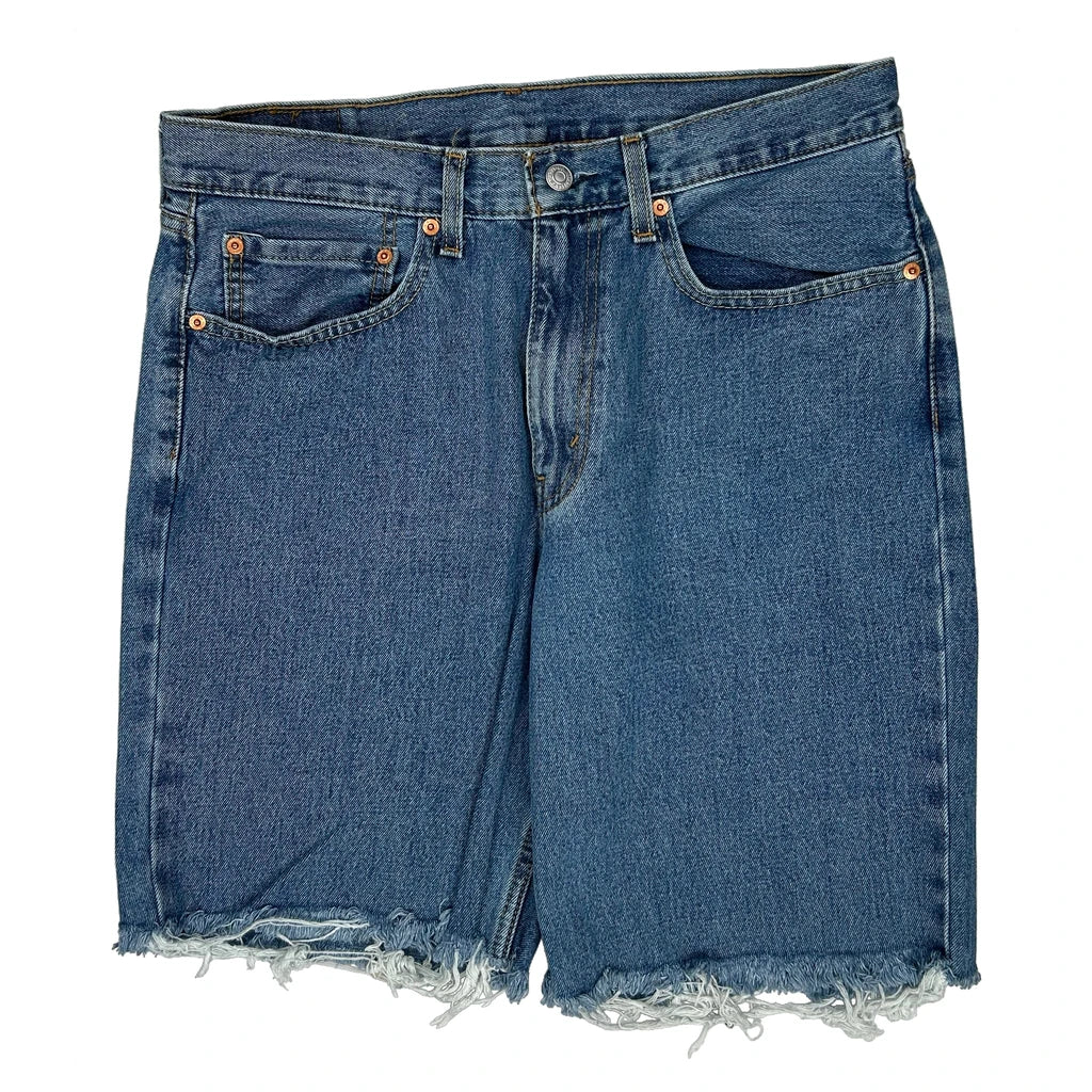 Levis Cut Off Denim Shorts - 34W 11L Blue Denim - Image 2