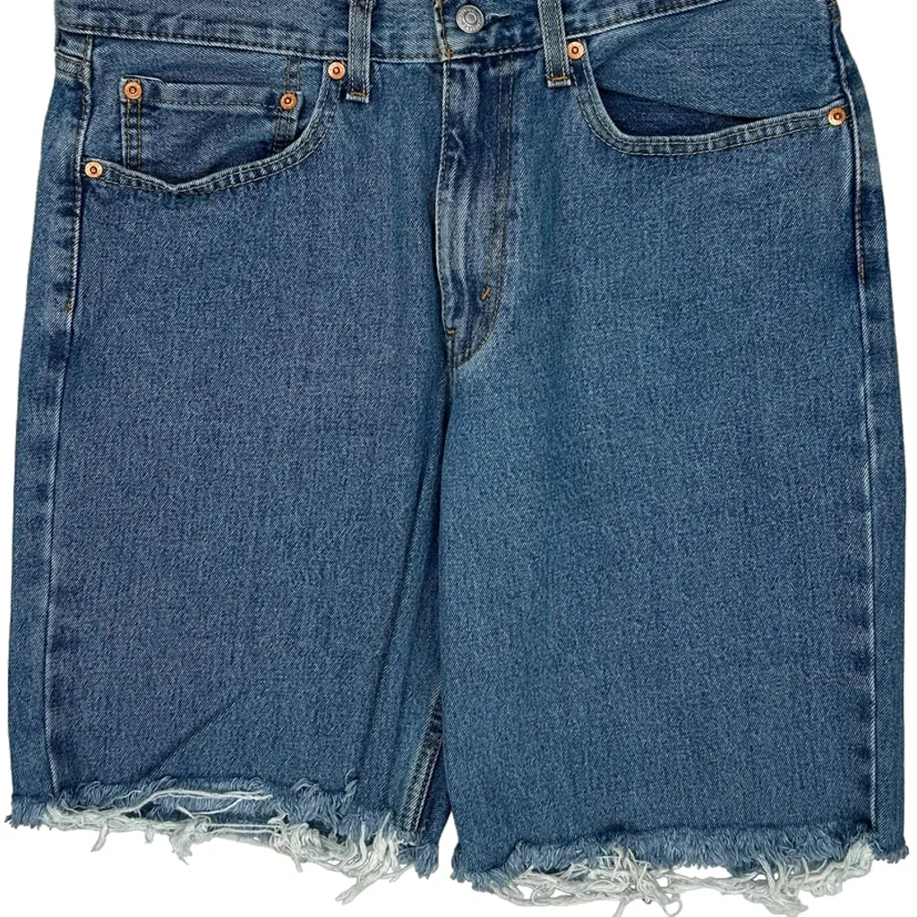 Levis Cut Off Denim Shorts - 34W 11L Blue Denim - Image 9