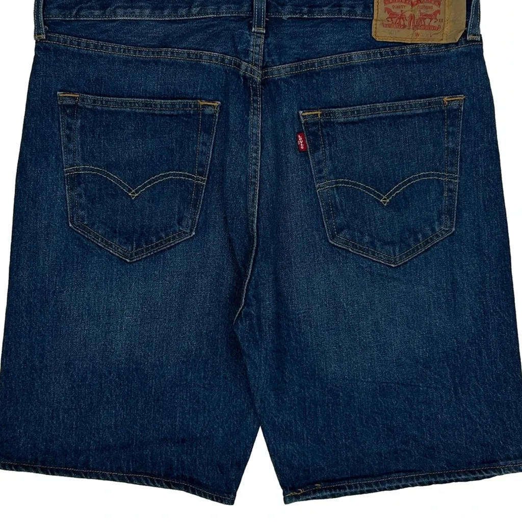Levis Denim Shorts - 34W 10L Blue Denim - Image 7