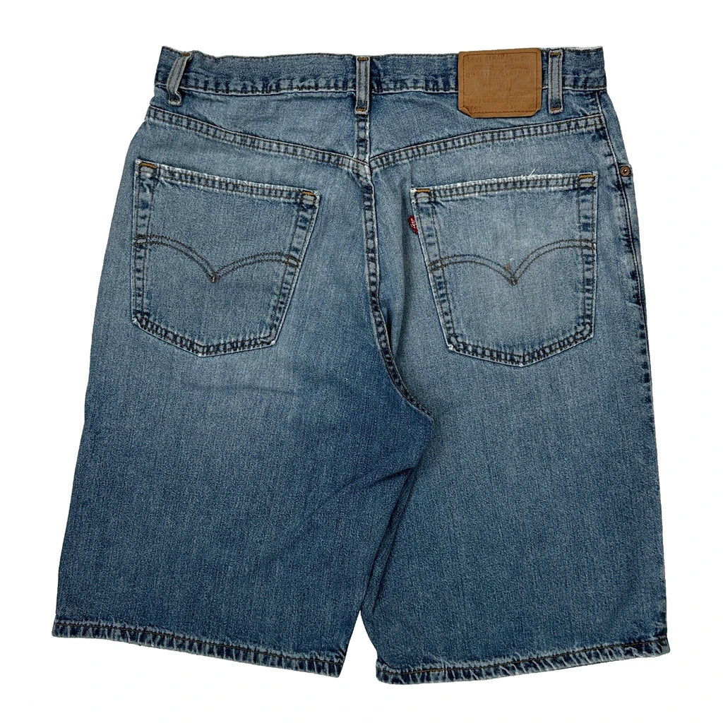 Levis Baggy Denim Shorts - 34W 11L Blue Cotton