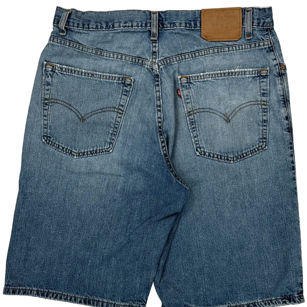Levis Baggy Denim Shorts - 34W 11L Blue Cotton - Image 8