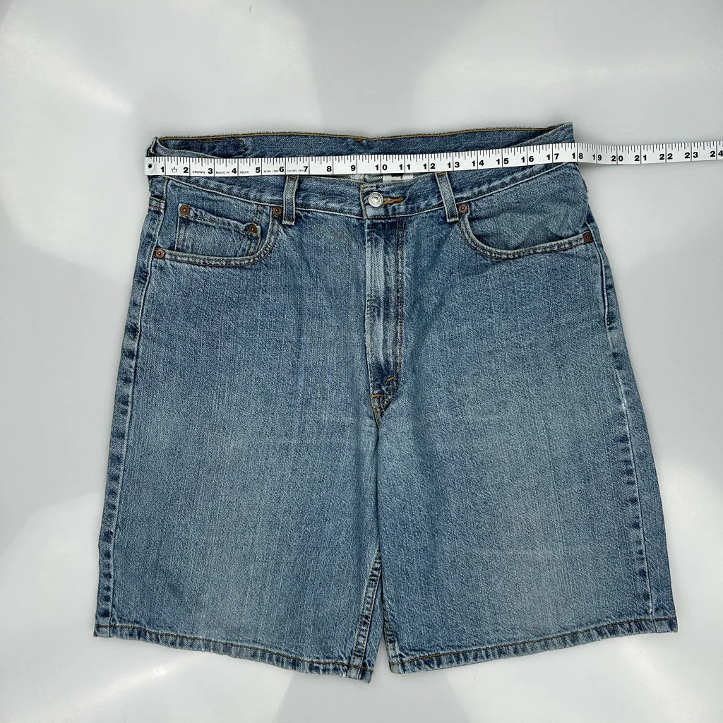Levis 550 Denim Shorts - 35W 9L Blue Denim - Image 3