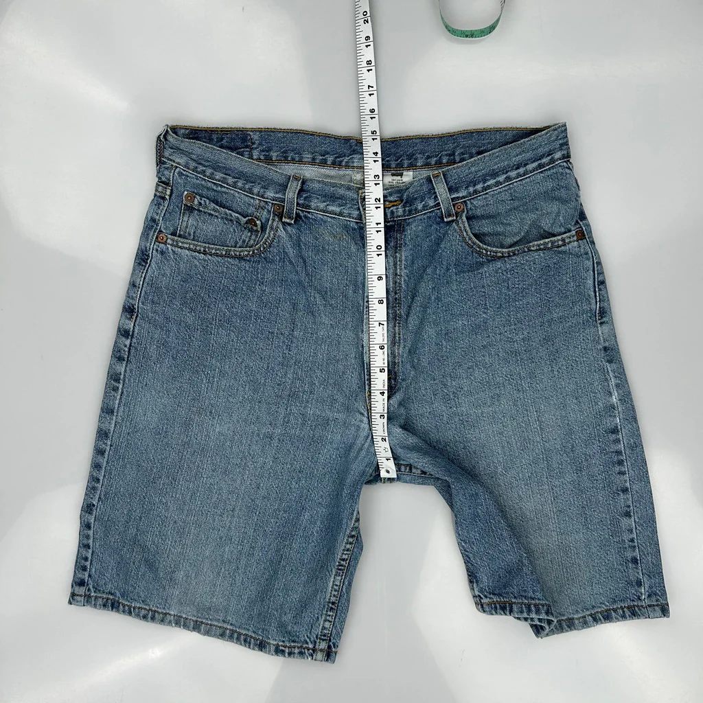 Levis 550 Denim Shorts - 35W 9L Blue Denim - Image 4