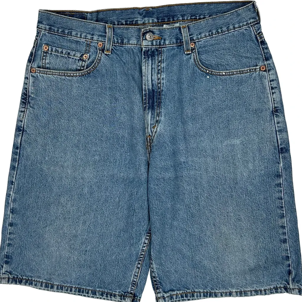 Levis 569 Baggy Denim Shorts - 36W 10L Blue Cotton - Image 10
