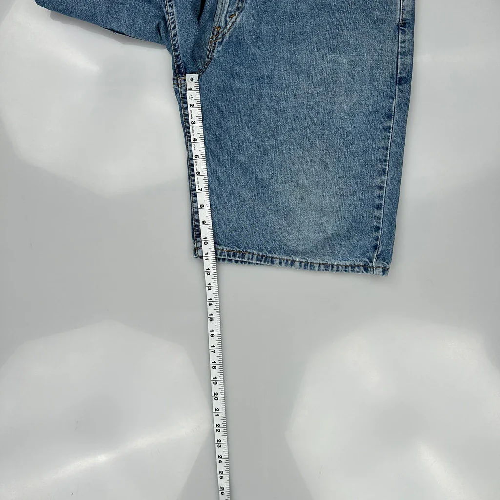 Levis 569 Baggy Denim Shorts - 36W 10L Blue Cotton - Image 5