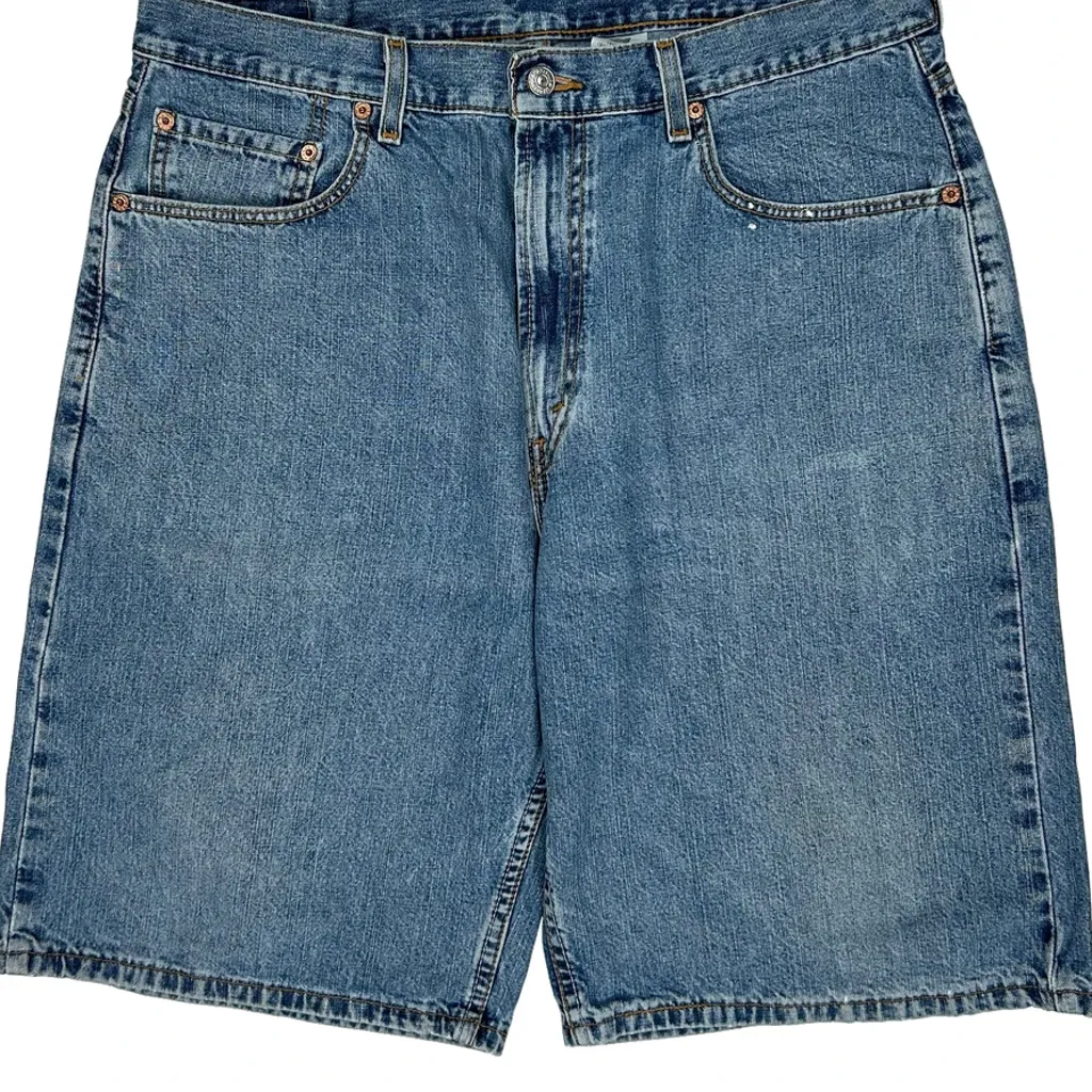 Levis 569 Baggy Denim Shorts - 36W 10L Blue Cotton - Image 9