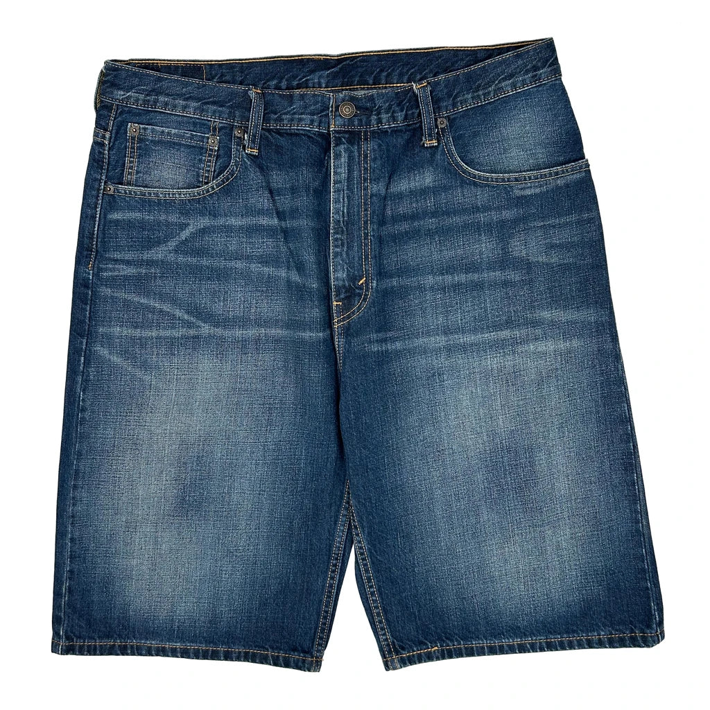 Levis 569 Baggy Denim Shorts - 36W 11L Blue Denim - Image 2