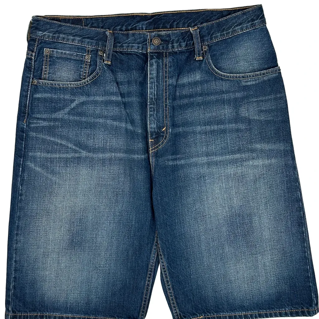 Levis 569 Baggy Denim Shorts - 36W 11L Blue Denim - Image 9