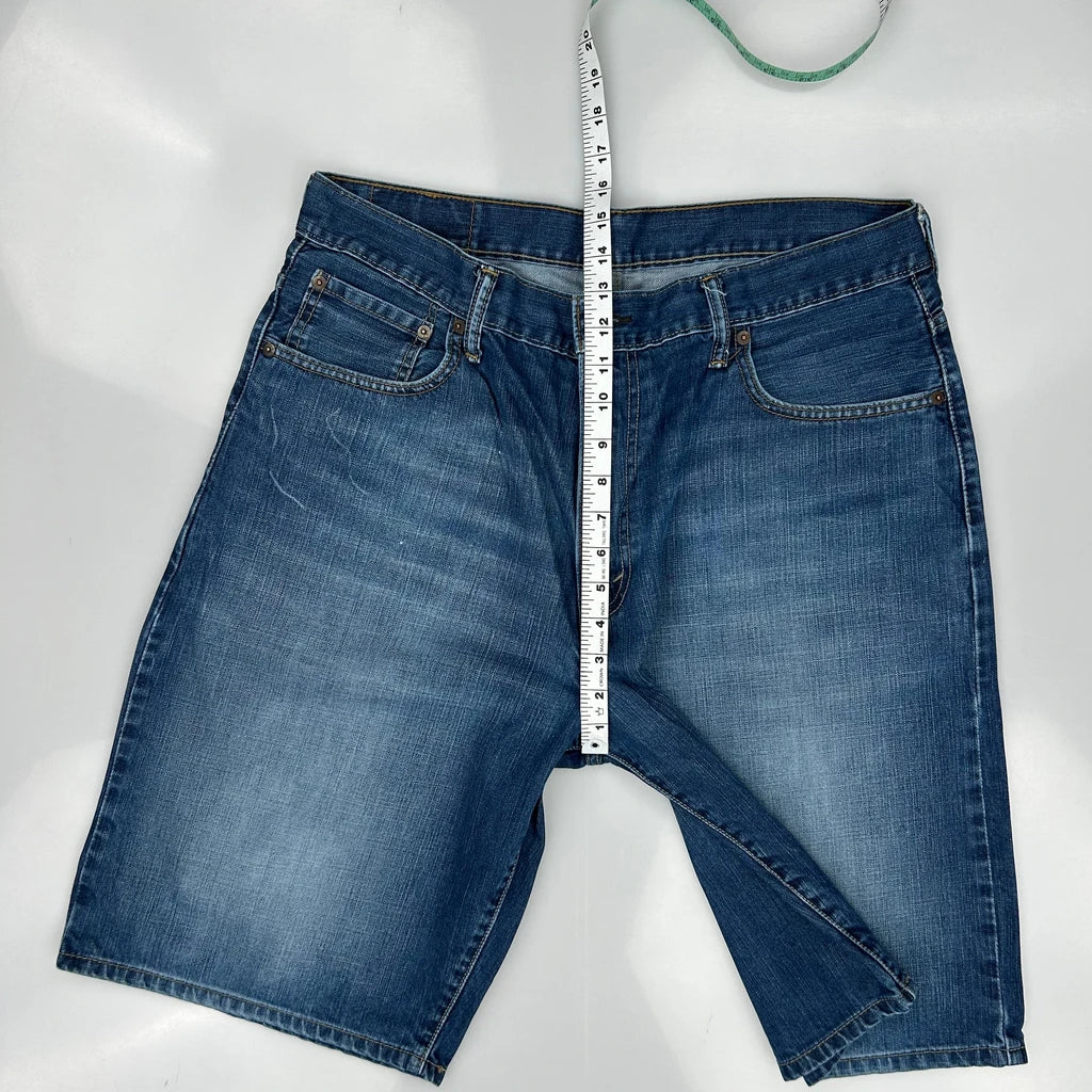 Levis Baggy Denim Shorts - 36W 11L Blue Denim - Image 4