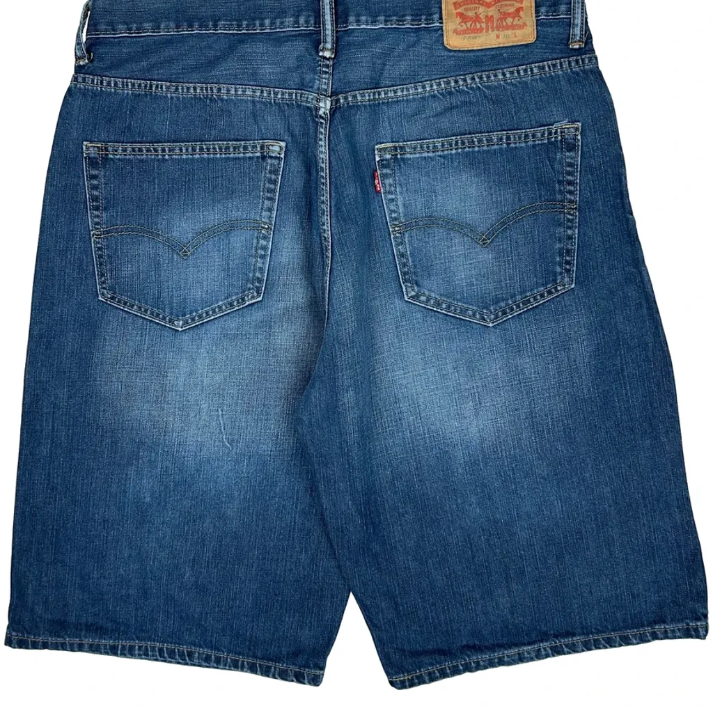 Levis Baggy Denim Shorts - 36W 11L Blue Denim - Image 6