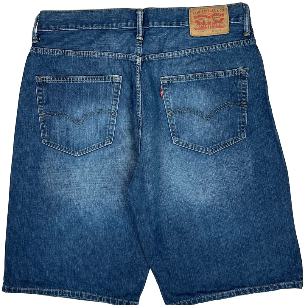 Levis Baggy Denim Shorts - 36W 11L Blue Denim - Image 7