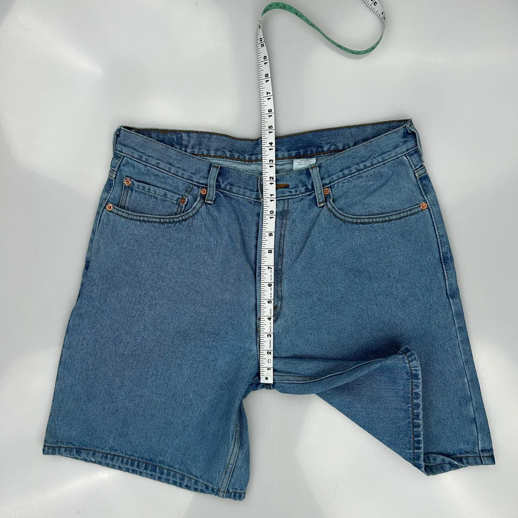 Levis 550 Baggy Denim Shorts - 36W 10L Blue Cotton - Image 4