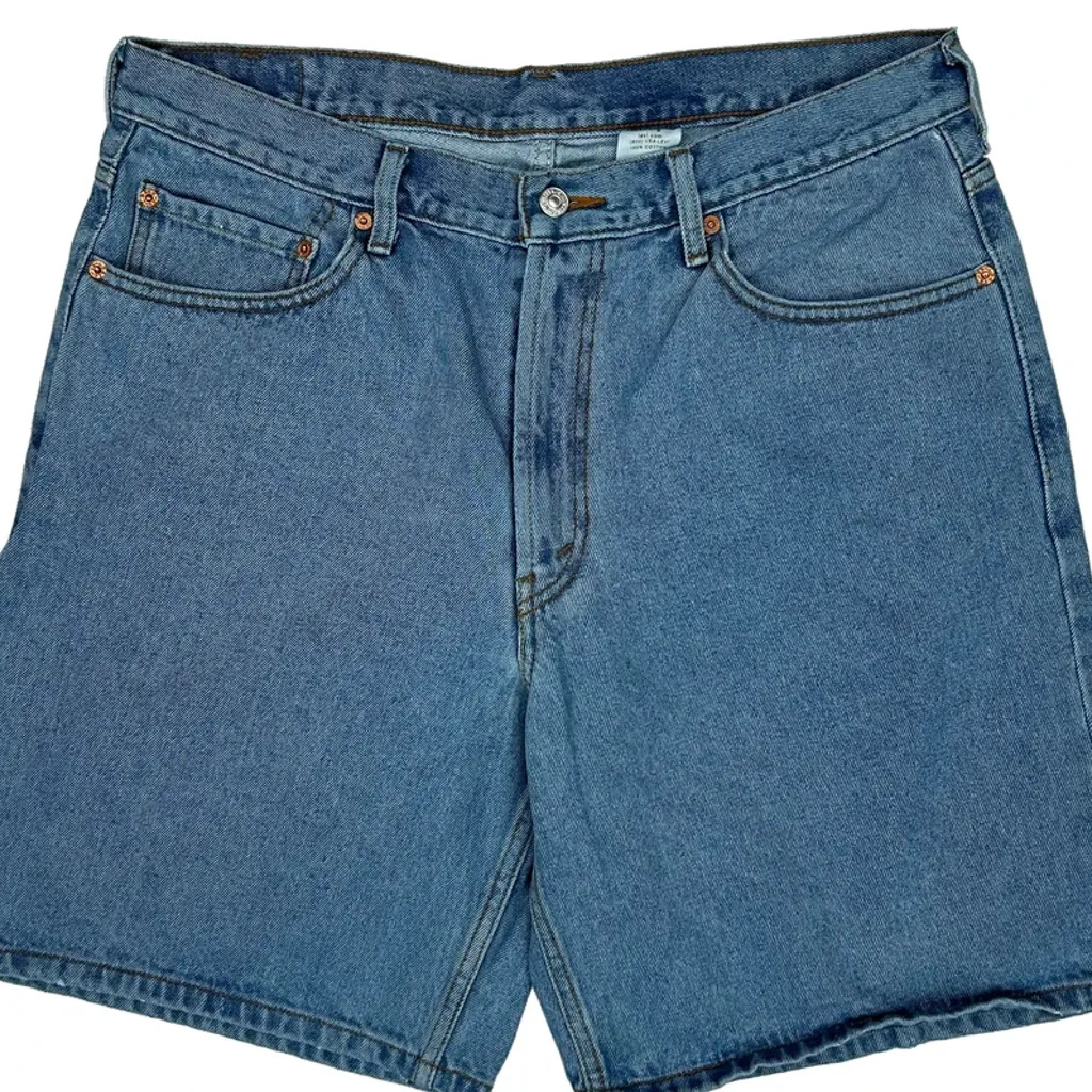 Levis 550 Baggy Denim Shorts - 36W 10L Blue Cotton - Image 9