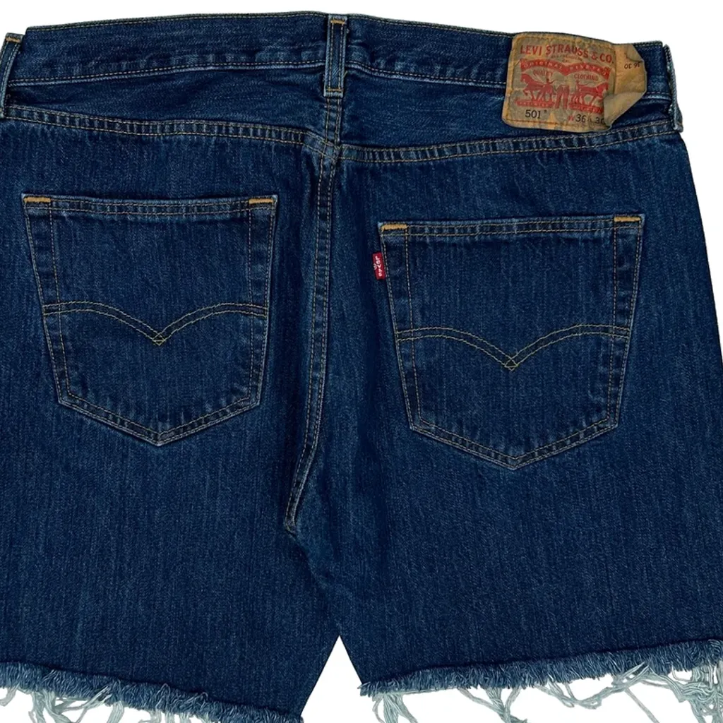 Levis Cut Off Denim Shorts - 36W 9L Blue Denim - Image 6
