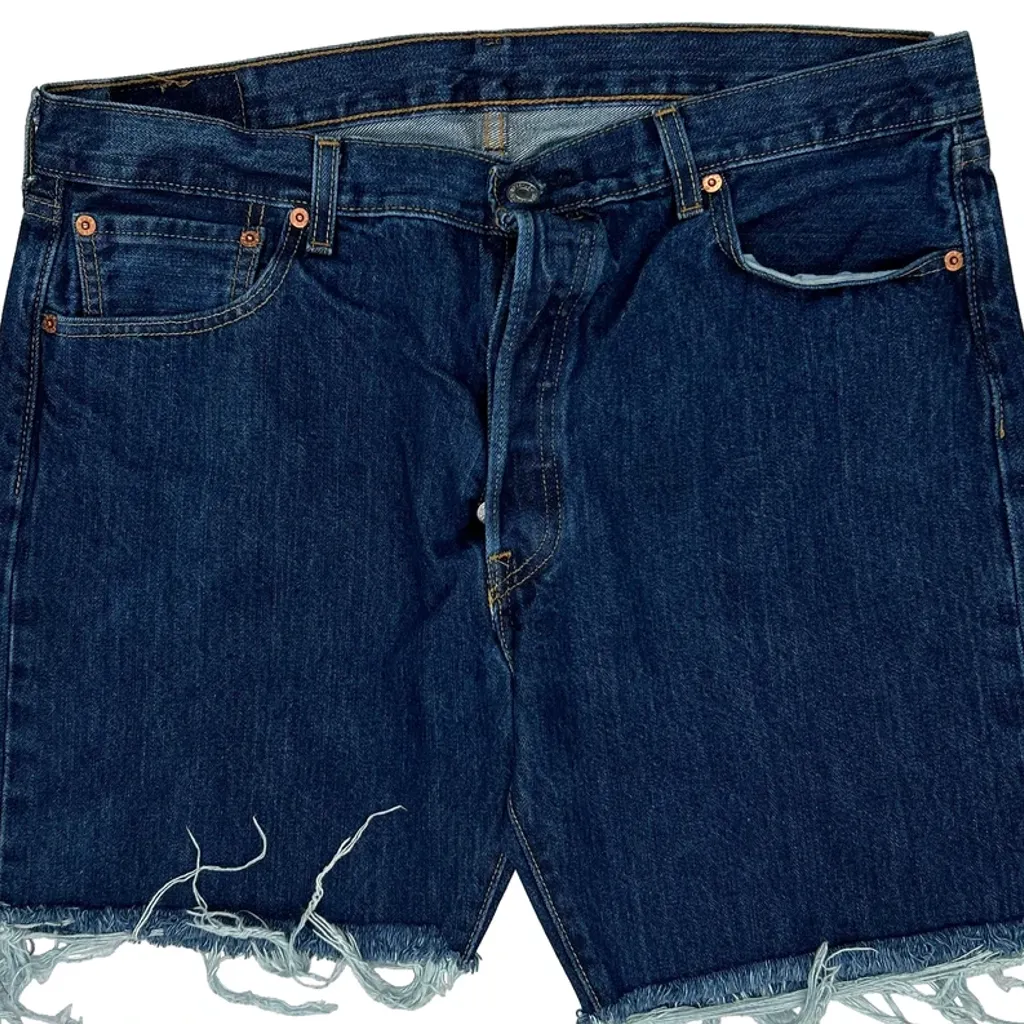 Levis Cut Off Denim Shorts - 36W 9L Blue Denim - Image 9