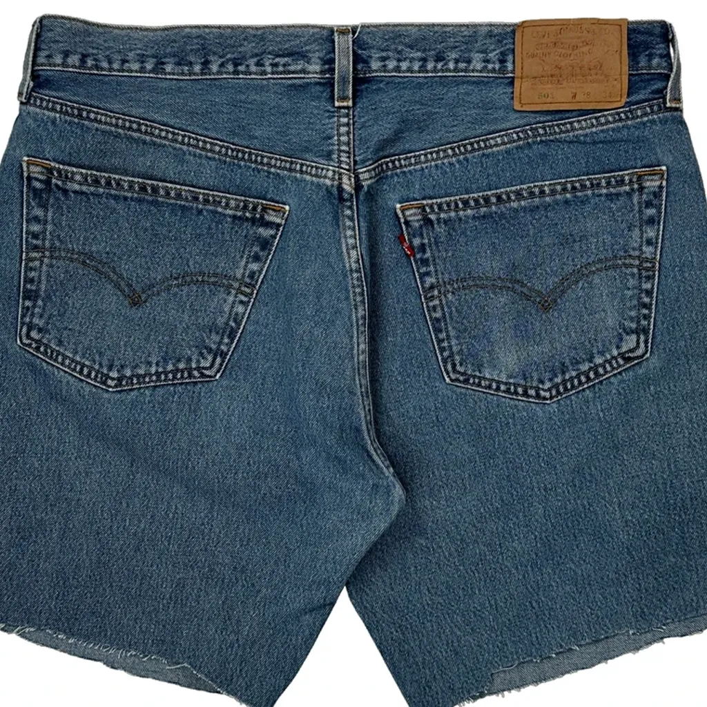 Levis Cut Off Denim Shorts - 36W 9L Blue Cotton - Image 7