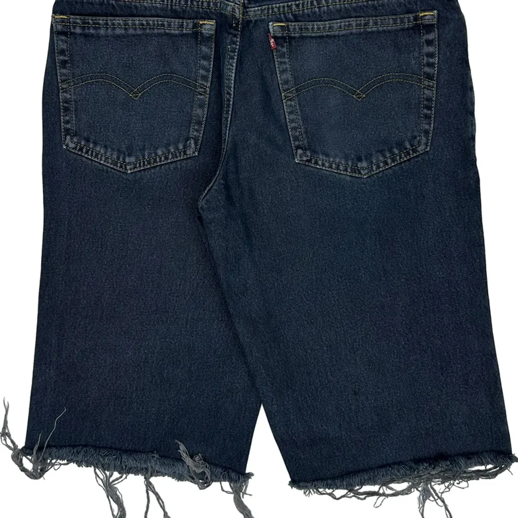 Levis Cut Off Denim Shorts - 32W 12L Dark Wash Denim - Image 8
