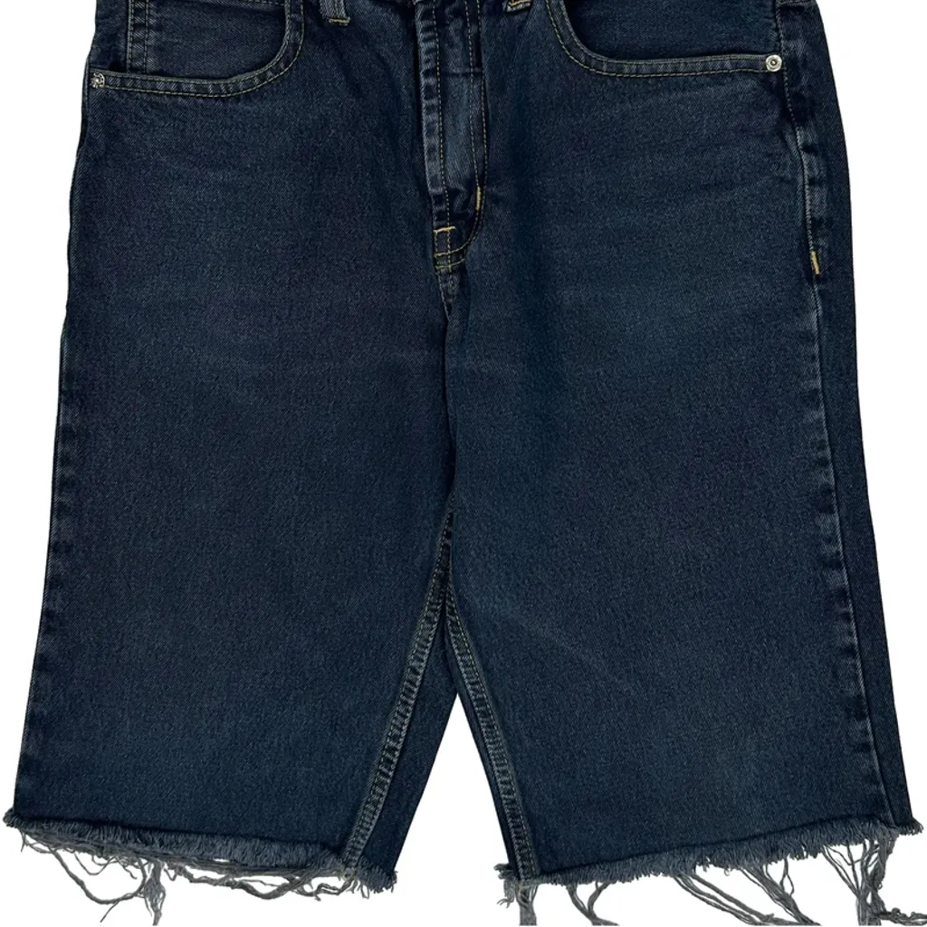 Levis Cut Off Denim Shorts - 32W 12L Dark Wash Denim - Image 9