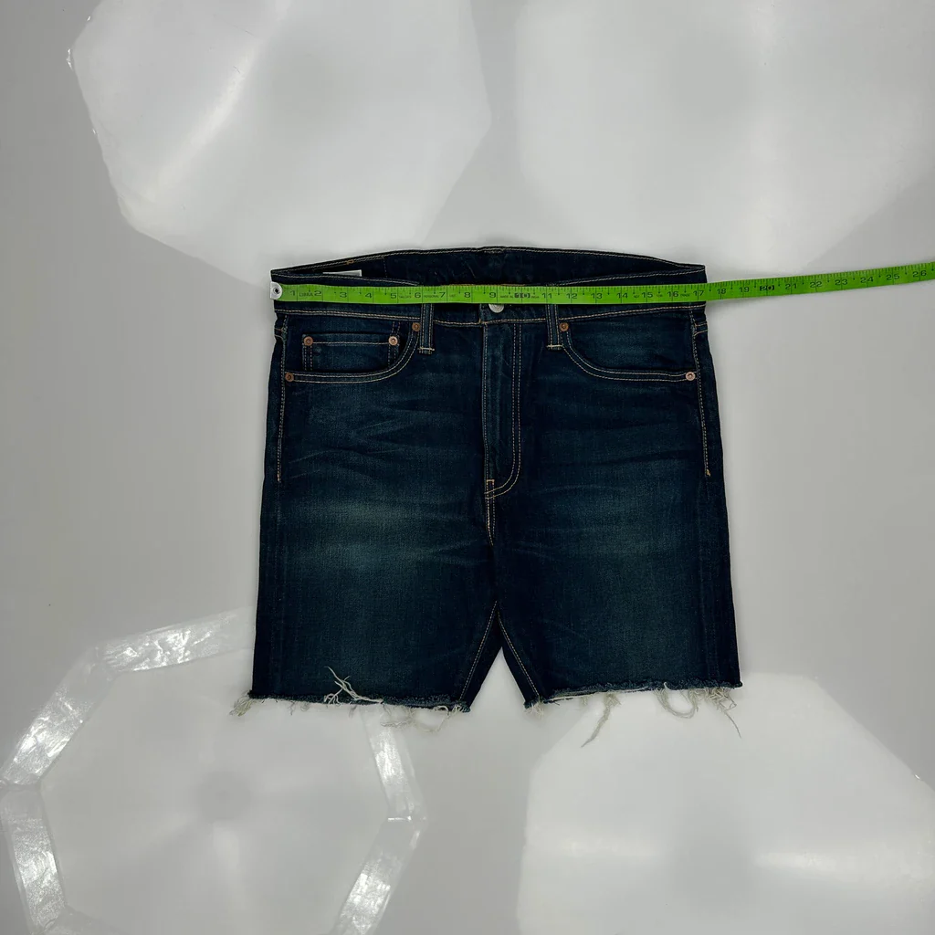 Levis Denim Shorts - 34W 9L Dark Wash Cotton - Image 3