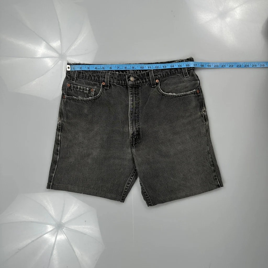 Levis Denim Shorts - 33W 8L Grey Denim - Image 3