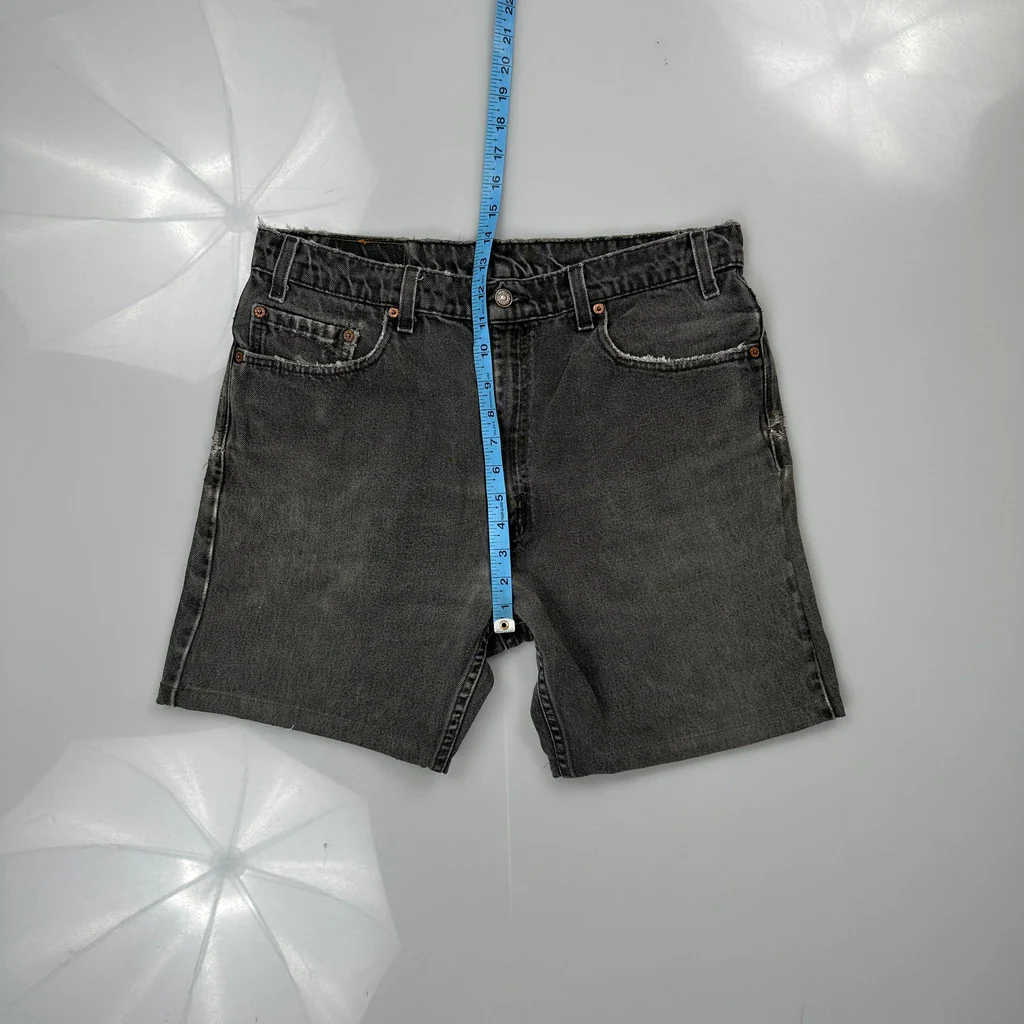 Levis Denim Shorts - 33W 8L Grey Denim - Image 4