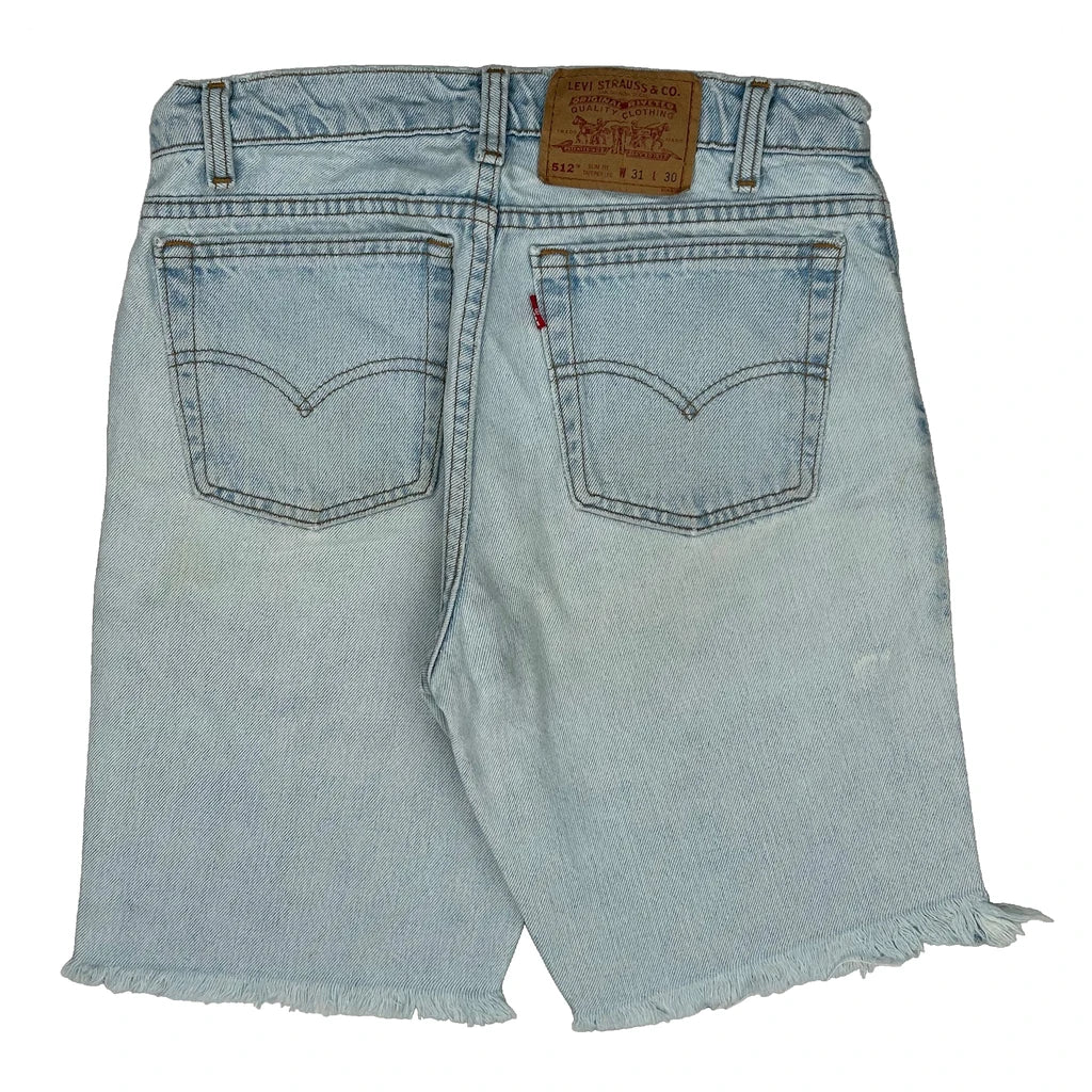 Levis Cut Off Denim Shorts - 29W 10L Light Wash Denim