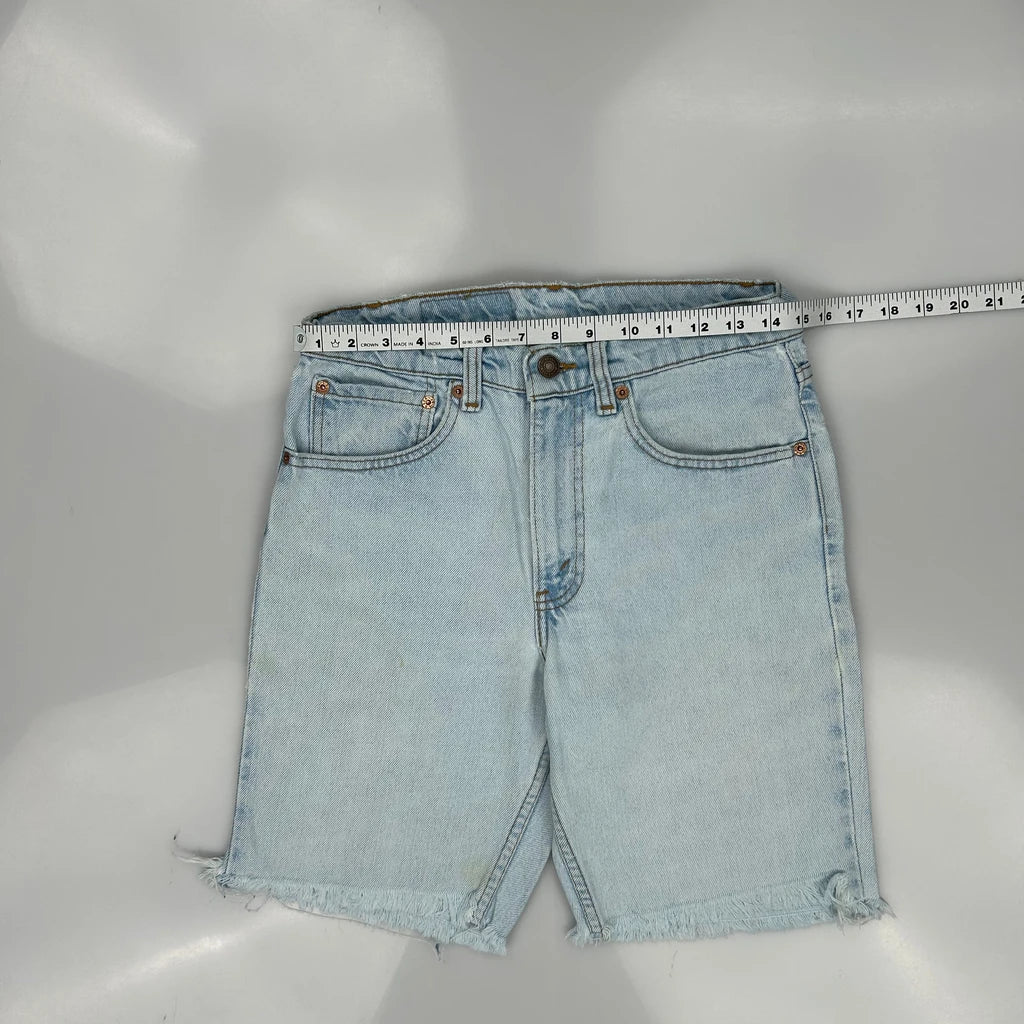 Levis Cut Off Denim Shorts - 29W 10L Light Wash Denim - Image 3