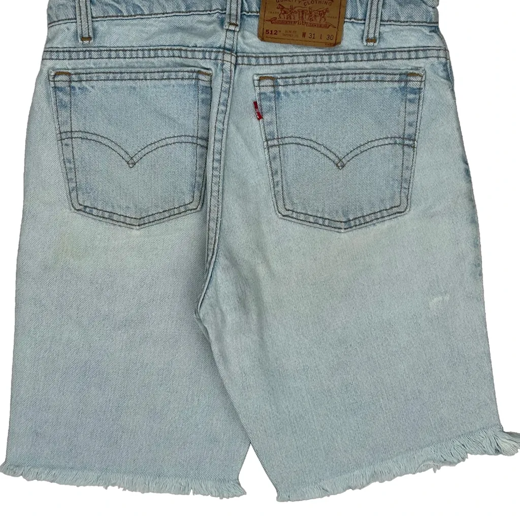 Levis Cut Off Denim Shorts - 29W 10L Light Wash Denim - Image 6