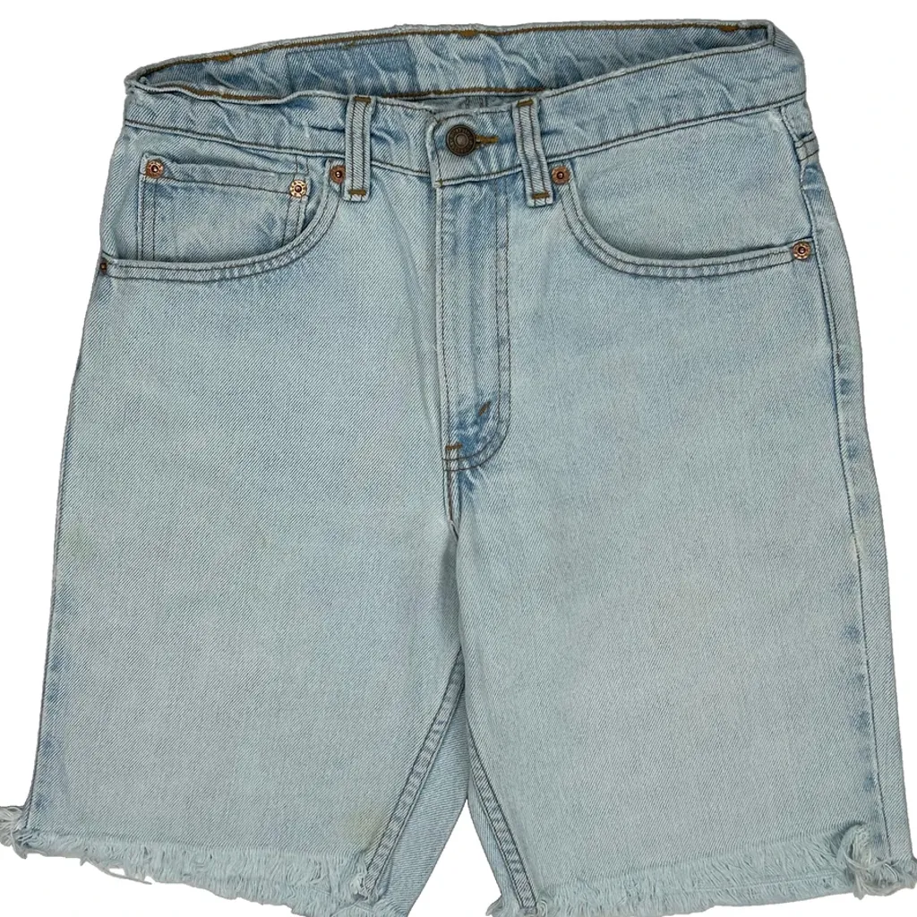 Levis Cut Off Denim Shorts - 29W 10L Light Wash Denim - Image 8