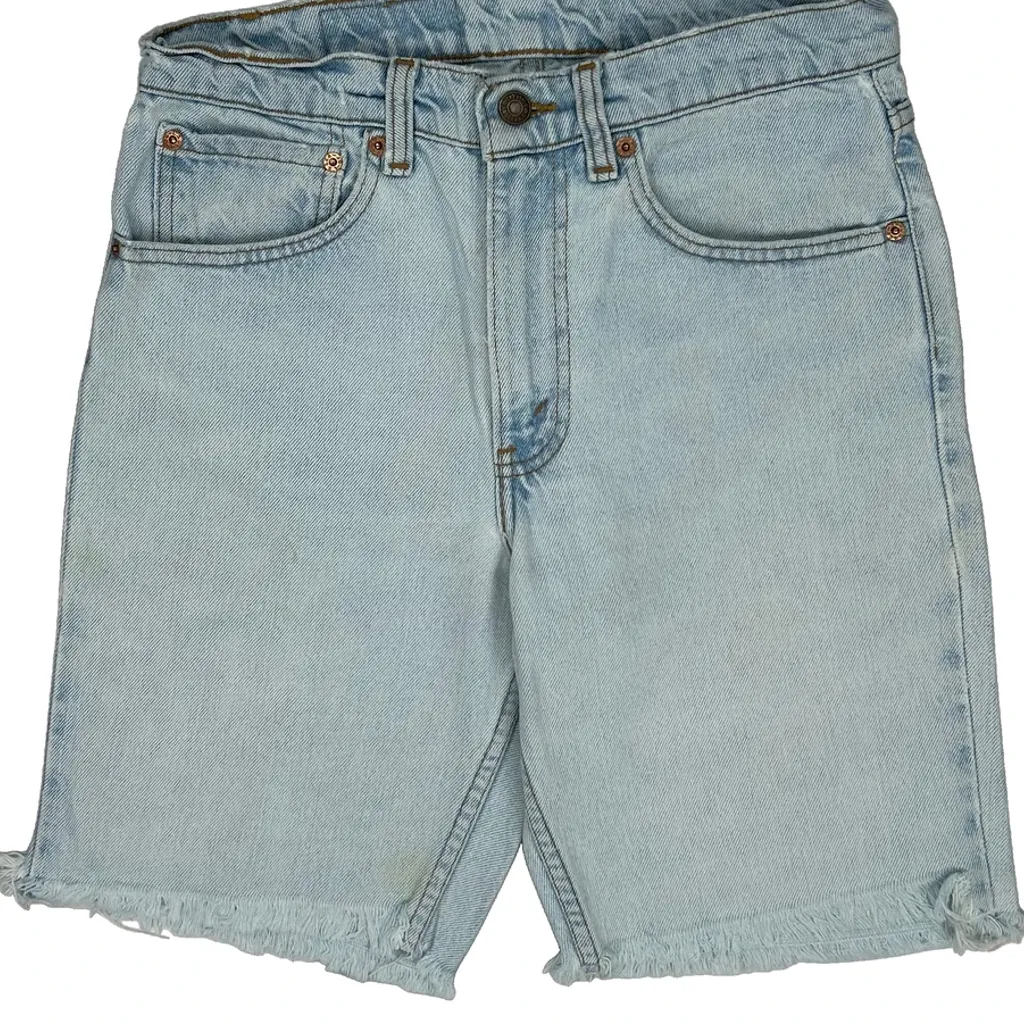 Levis Cut Off Denim Shorts - 29W 10L Light Wash Denim - Image 9