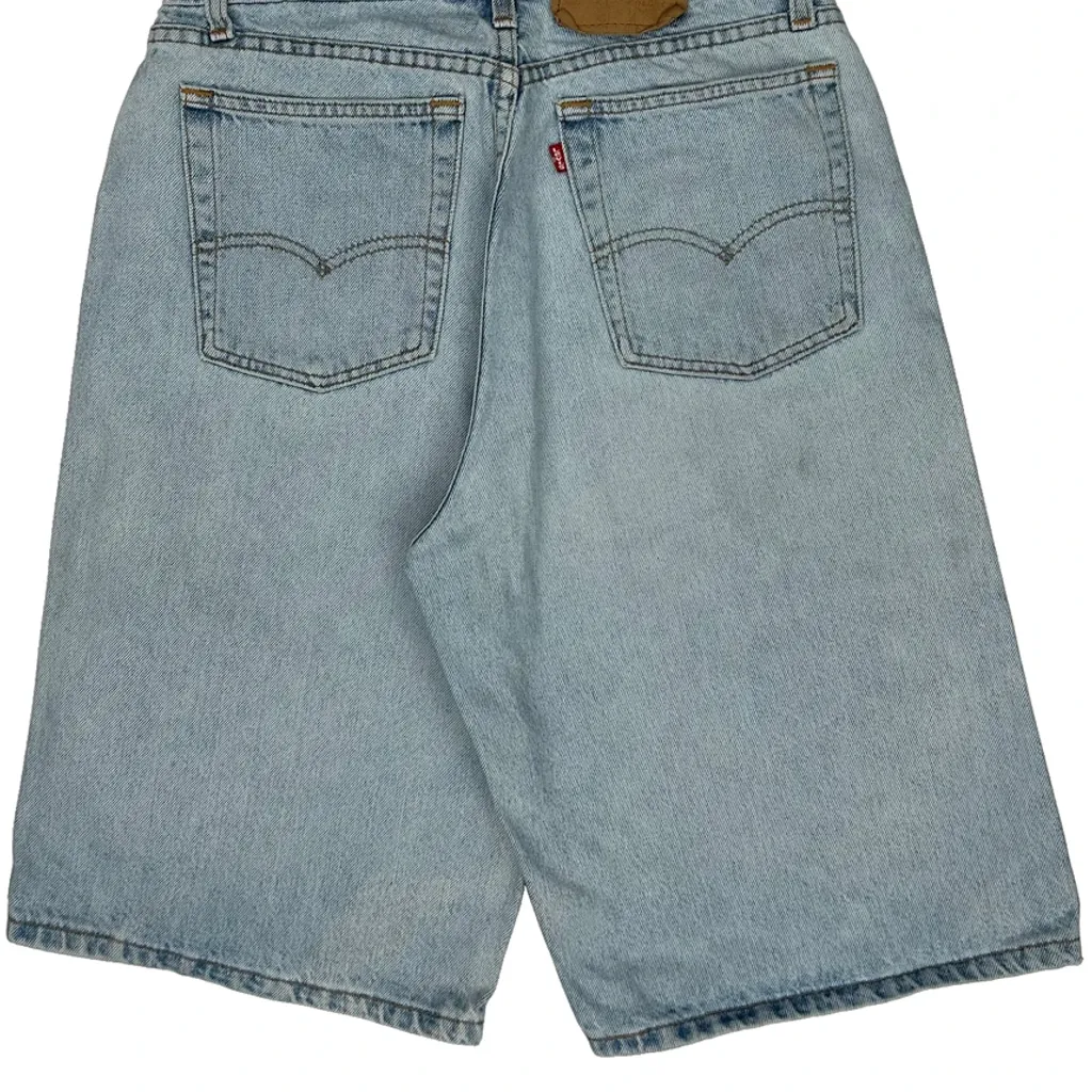 Levis Baggy Denim Shorts - 29W 11L Light Wash Denim - Image 6