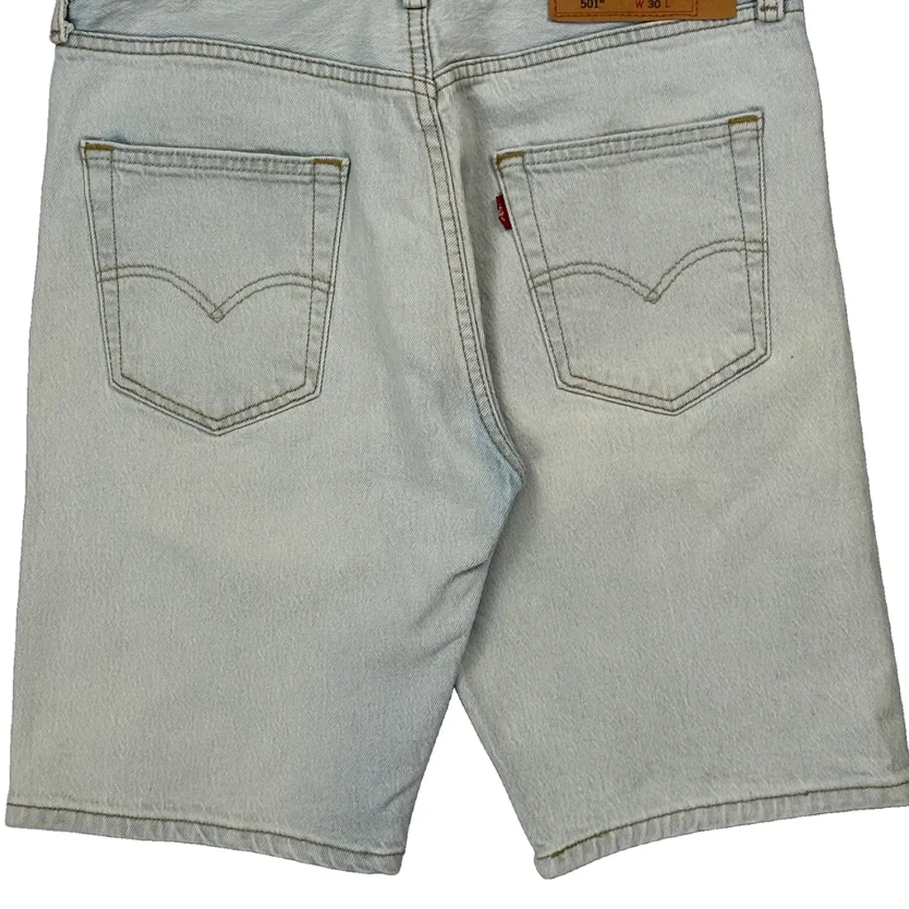 Levis Denim Shorts - 30W 10L Light Wash Cotton - Image 8